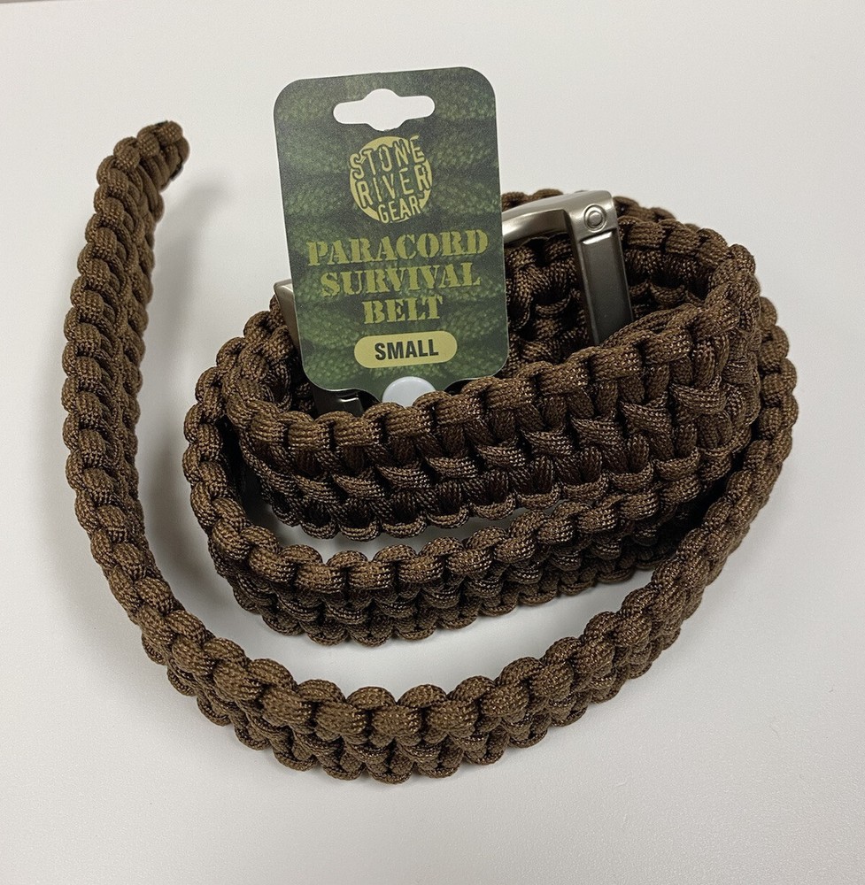 Stone River 550 lb Paracord Survival Belt Size Small 28-32 Waist Coyote SRG1SBSO
