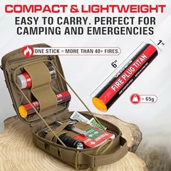 Fire Plug Titan – Survival Fire Starting Tinder, Fire Plugs XL, Best 1 Stick