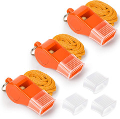 Whistle with Lanyard and Mouth Grip, Super Loud Sports Whistles, Perfect for Coa