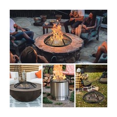 Fire Pit Spark Screen, Fire Pit Screen 36 Inch Round with Handle & Poker, Col…