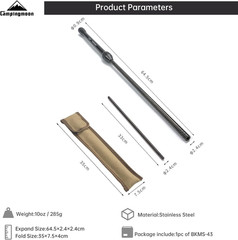 Pocket Bellows Fire Bellows Stainless Steel Camping Blow Fire Tube by Mouth Tele