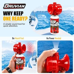 Loud 130dB Air Horns – Portable Safety Signal for Boating, Camping, Events – 2 P