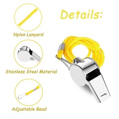 Stainless Steel Sport Whistle Bulk With Lanyard Loud Crisp Sound 24 Pcs