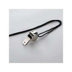 2-Pack Metal Referee Whistles w/ Lanyards Loud Coach Football Soccer Emergency
