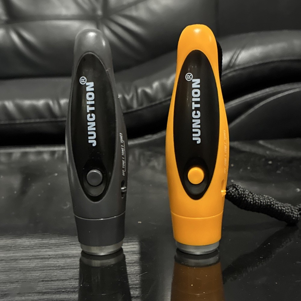 JUNCTION Safety Whistles Black & Yellow 2 Pack Lightweight Plastic