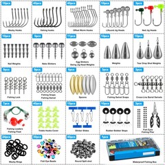 472PCS Fishing Accessories 10.6″ x 6.3″ x 1.6″, Tackle Kit