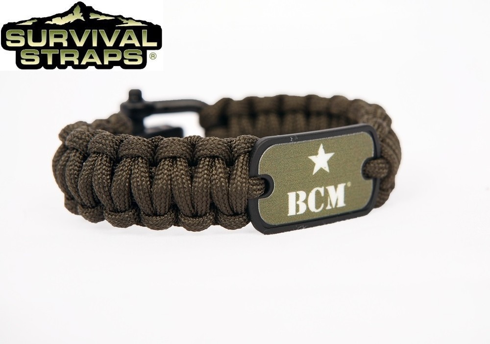 BRAVO COMPANY SURVIVAL STRAPS SURVIVALPARACORD BRACLET, OD GREEN