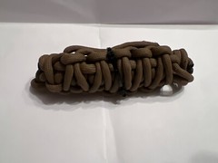 Fire starter mini survival 3″ 16 strand paracord king cobra braid coyote brown