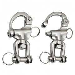 Pair of 3-1/2″ Jaw Swivel Snap Shackle 316 Stainless Steel Metal Clasps，Quick…