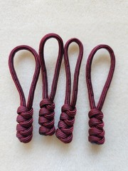 3 sets of 550 Paracord Zipper Pull Snake Knot (total of 12) Customer Colours