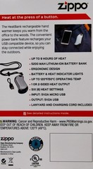 Zippo Silver Heatbank 9s Rechargeable Hand Warmer and 5200 MAH Power Bank 40584
