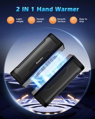 EasyAcc Hand Warmers Rechargeable 2 Pack, 9.35cm x 6.4cm x 3.1cm, Black-2 PCS