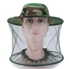 Anti Insect Mesh Fishing Caps Mosquito Head Net Camouflage Bee Veil Hat Outdoor