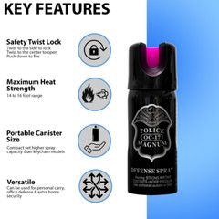 Police Magnum pepper spray defense 2oz pink jogger runner safety gear for women