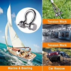 1 PCS Bow Shackle 316 Stainless Steel Heavy Duty Marine Grade Anchor Pin