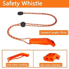 Emergency Whistle, 120db Safety Whistle Survival Shrill Loud for Camping Orange