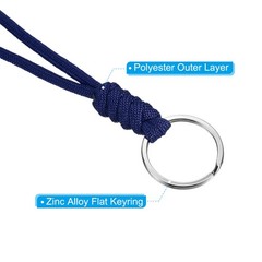 Paracord Lanyard with Keychain 18″, Metal Hook Strap Blue
