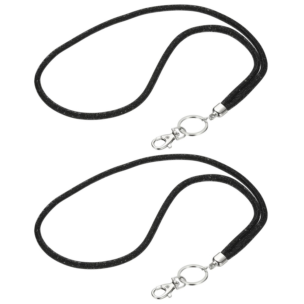 2Pack 15.7″ Rhinestone Lanyard for Keys, Black