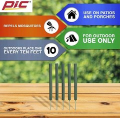 4 X PIC 5-pack Mosquito Repelling Sticks repellant confined outdoor spaces bug