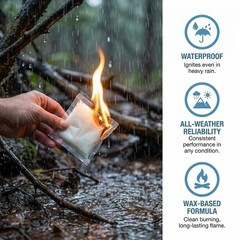 Quick Instant Fire Starter – 100 Pack Waterproof,8+ Minute Burn Time, for Cam…