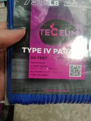 TECEUM Type IV Paracord 50 ft. 750 lb. X 2 (black & blue)