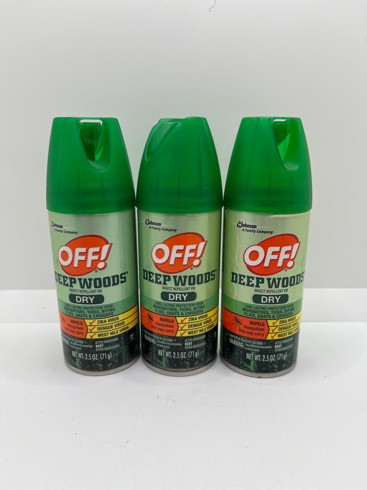 3 PACK OFF! Deep Woods Mosquito Repellent VIII Dry, 2.5 oz