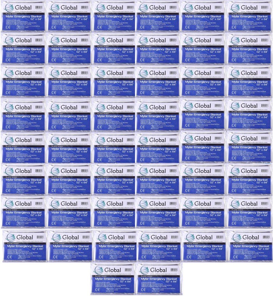 50 PACK • Emergency Solar Blanket Survival Safety Insulating Mylar Thermal Heat