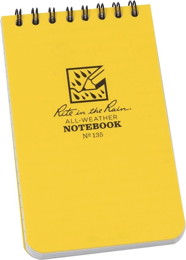 «Rite in the Rain» All-Weather Universal Notebook, Yellow, 3″ x 5″ #135 NEW