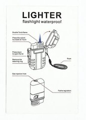 Rechargeable Waterproof Flameless Lighter with LED Flashlight Windproof