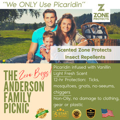 Zone Protects Picaridin Scented Insect Spray DEET Free 2pk 4oz & 8oz Refill