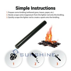 8Magnesium Flint Fire Starter Rod Emergency Survival Flint Stone Lighter Camping
