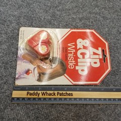 Vintage Zip & Clip Whistle Red Flowers Straco Child Safety Alert 80s 90s
