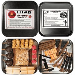 TinFerno Fire Starting Kit – 100pc Fire Starter for Campfires, Ferro Rod, Mag…