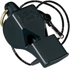 High-Performance Coaching Whistle with Break Away Lanyard – 115 Decibels Black