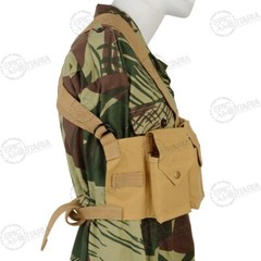 Reproduction Military Style Rhodesian Chest Rig- Webbing-Airsoft- Tan Canvas