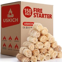 150 Fire Starters for Campfire Fireplace Pellet Stove Wood Pit BBQ Grill