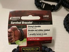 Lot of 12, Large Survival Bracelet, Military Grade Paracord, 7 Ft of Rope