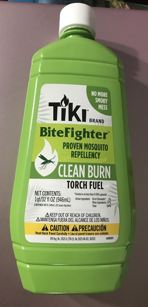 Tiki BiteFighter Proven Mosquito Repellency Clean Burn Torch Fuel 32 oz