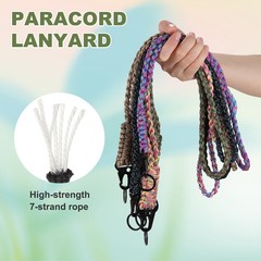 2 Pcs Paracord Lanyard, Neck Lanyard for Keys, Yellow/Black