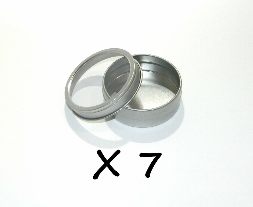 2 oz Round Metal Window See Through Slip-Lid Tin Can Survival Craft Container X7