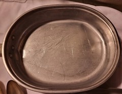 Survival Emergency Bug Out Gear Tin Pan Plate Combo Water Silver Plate Flatware