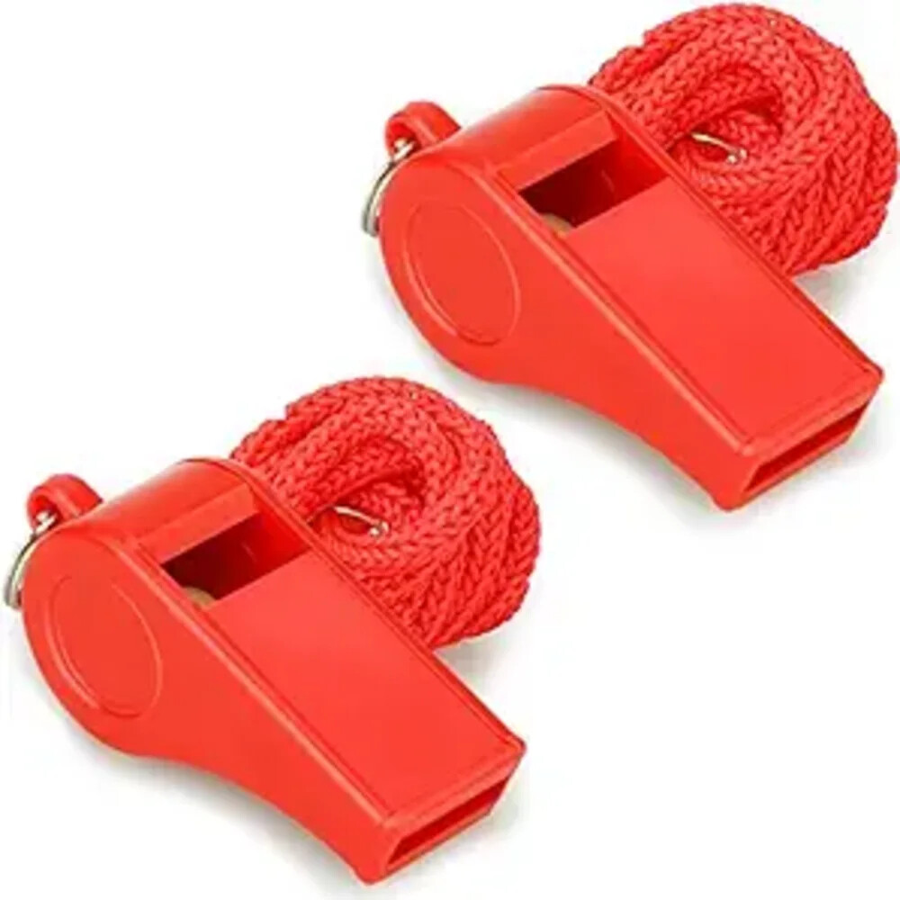 2 Pcs Plastic Whistle with Lanyard for Coaches Referees Officials Sports