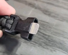 A2S Black Survival Bracelet Outdoor Paracord Compass Scraper Whistle FireStarter