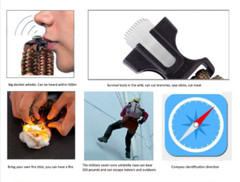 Outdoor Survival Kit Adjustable Paracord Emergency Bracelet Compass Waterproof