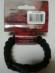 3 Survival Bracelets Black Medium Military Grade (Nylon 550lb Test 7ft)