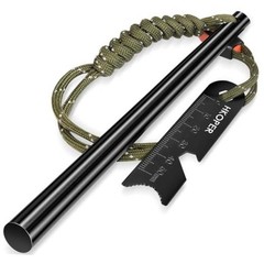 Ferro Rod Fire Starter with Striker, Flint and Steel Fire Starter, 6″ x 3/8″