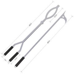 40″ Fire Tongs Firewood Grabbers and Fire Poker Set, Stainless Steel Large Lo…
