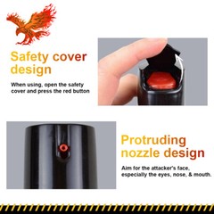 Feloiy 2oz Black Flip Top Safety Lock Pepper Spray For Self Defense