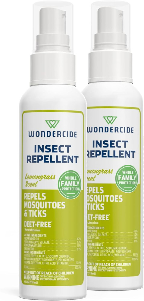 Wondercide Bug Spray-Mosquito, Tick, & Insect Repellent w Essential Oils-2 Pack