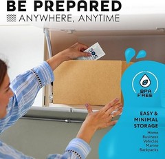 S.O.S. Emergency Water 5 year shelf life | Pack of 62 | With Tips